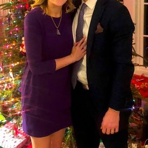 Susana Monaco purple double layer shift dress